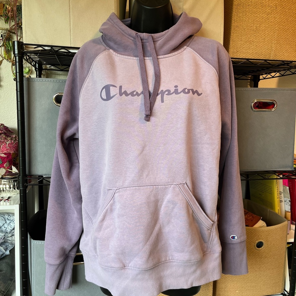 Champion Lavender and Mauve Logo Pullover Hoodie